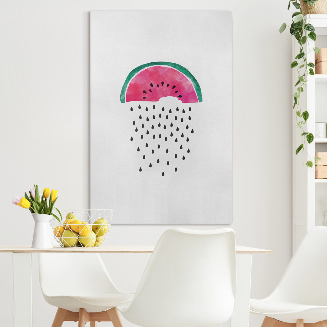 Leinwandbild Wassermelonen Regen