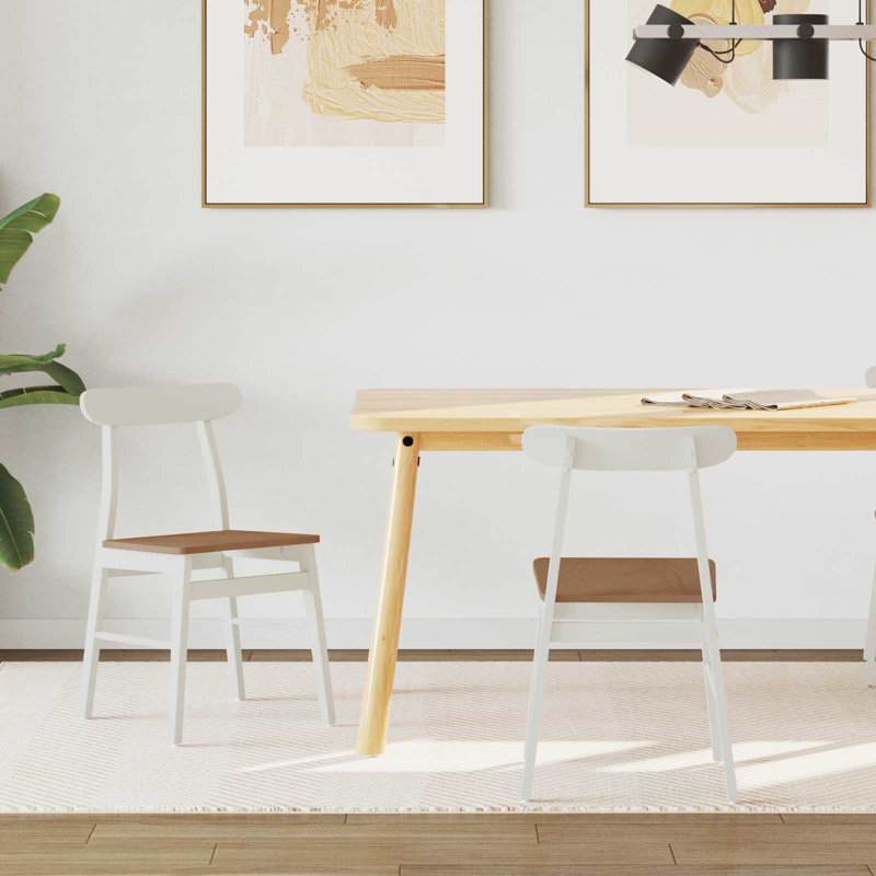 Tash Solid Wood Accent, White/Natural