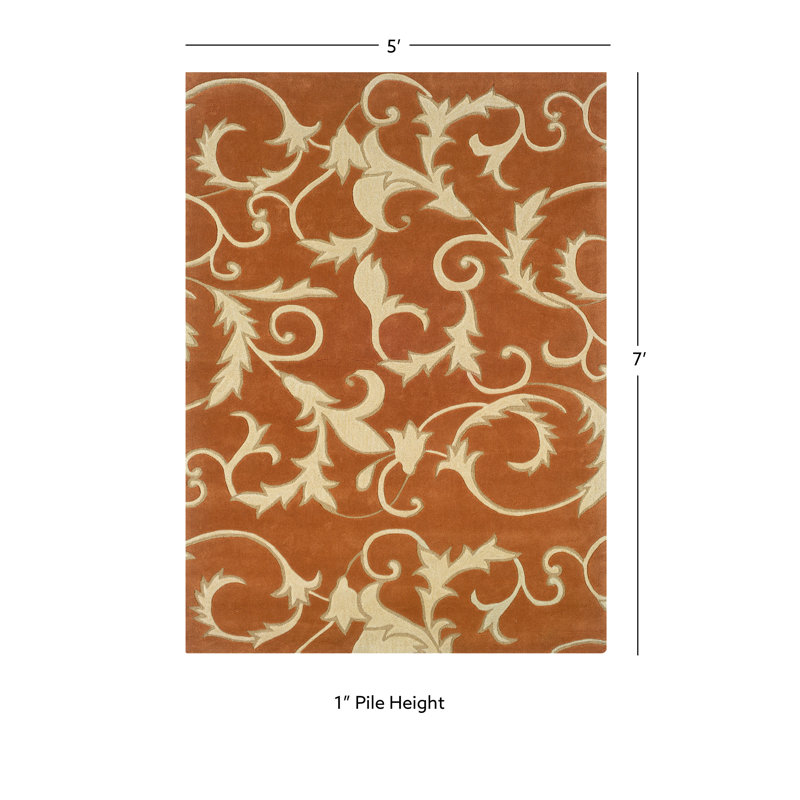 Marisela Hand Tufted Floral Indoor Rug, Rectangle 5' x 7'
