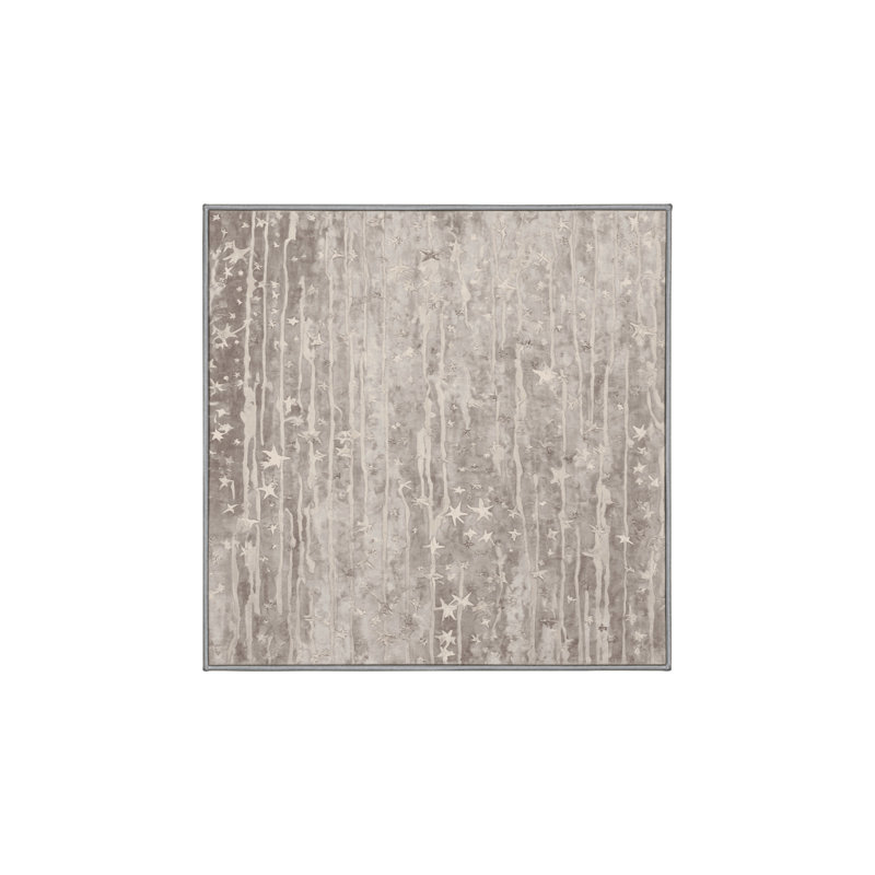 Tapis gris soyeux et moelleux, Carré 3 pi