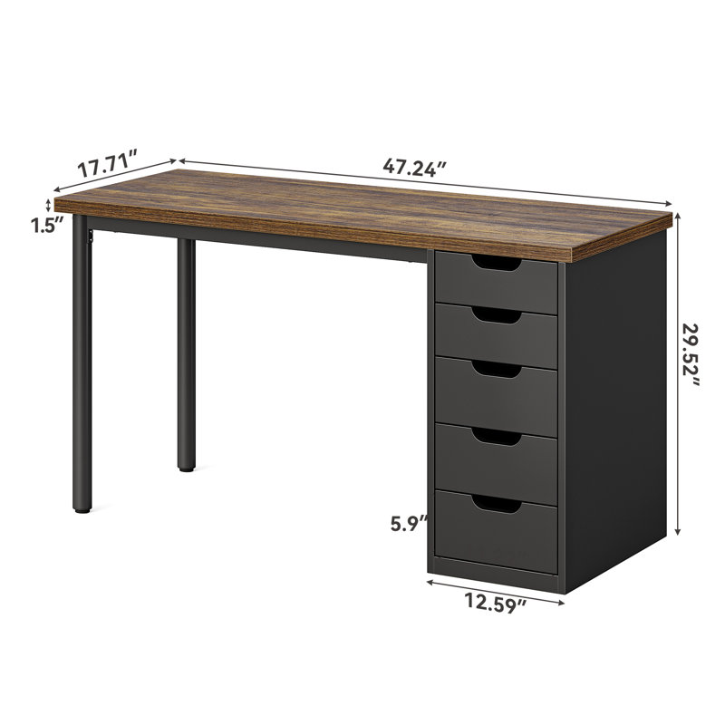 Ebern Designs 47 inches Computer Desk with 5 Drawers - Wayfair Canada