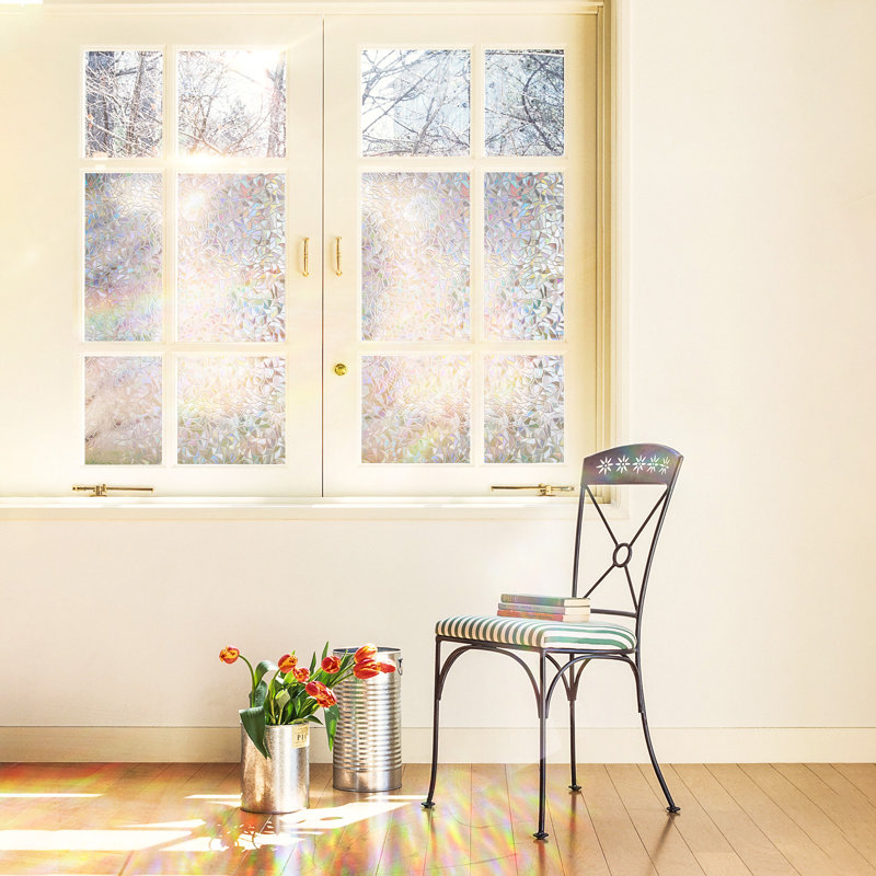 35.4 In. X 78.7 In. Window Film 3D Static Decoration Self Adhesive For UV Blocking Heat Control Privacy Glass Stickers
