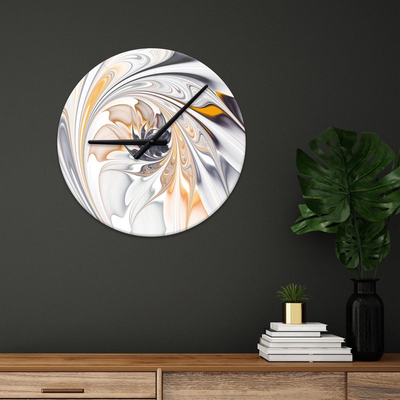 Horloge murale 15,75 po Treyson, Gris / blanc / jaune