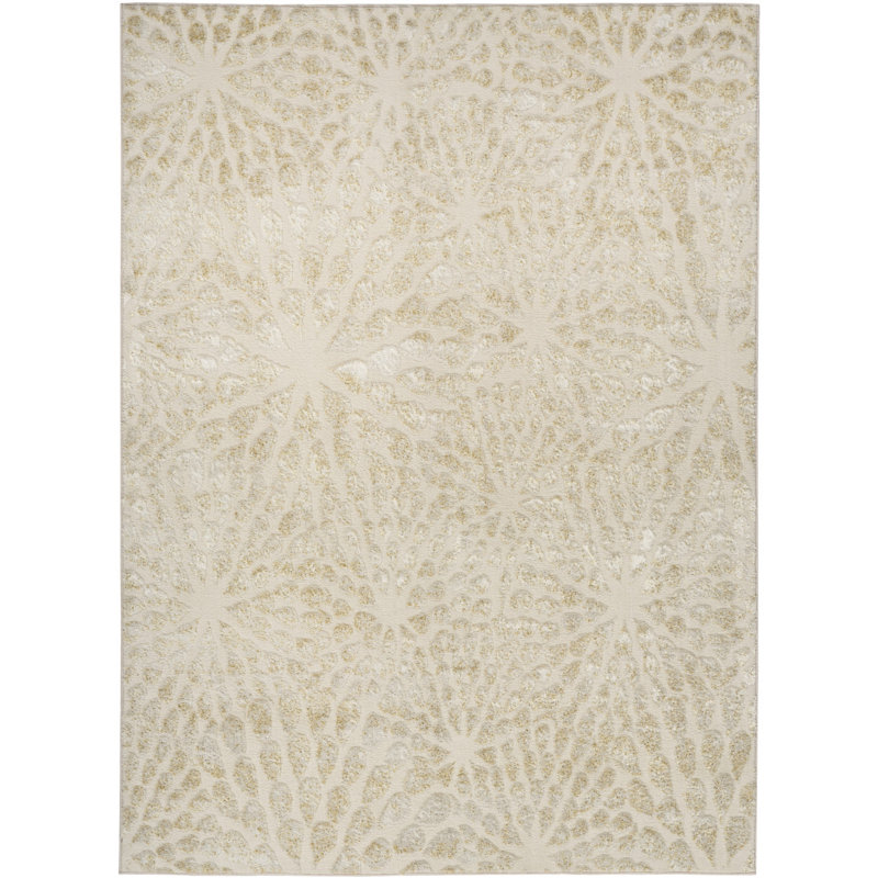 Tapis abstrait ivoire 5 pi x 7 pi