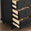 Armoire d'appoint en bois manufacturé noir massif
