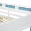 Lit mezzanine en bois blanc + bleu avec garde-robe et bureau - esthétique moderne, utilisation fonctionnelle, conception facile de la tige de suspension, fonction pratique, guide d'installation
