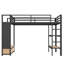 Grand lit mezzanine en métal avec garde-robe-676032477