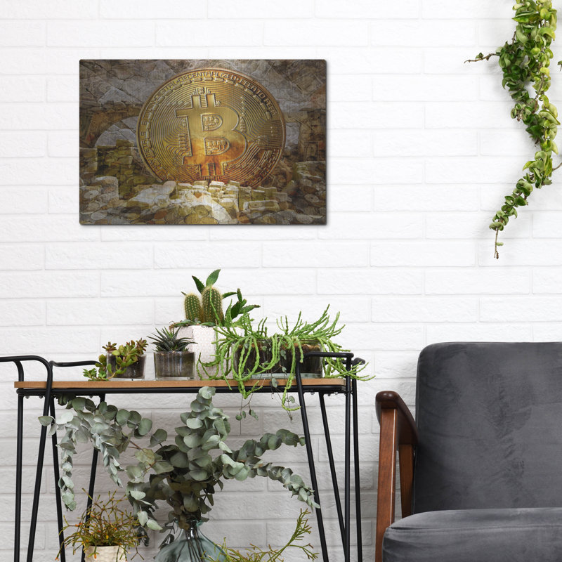 «Bitcoin New Age Four» par Steve Hunziker OOB, H 12 po x l 16 po