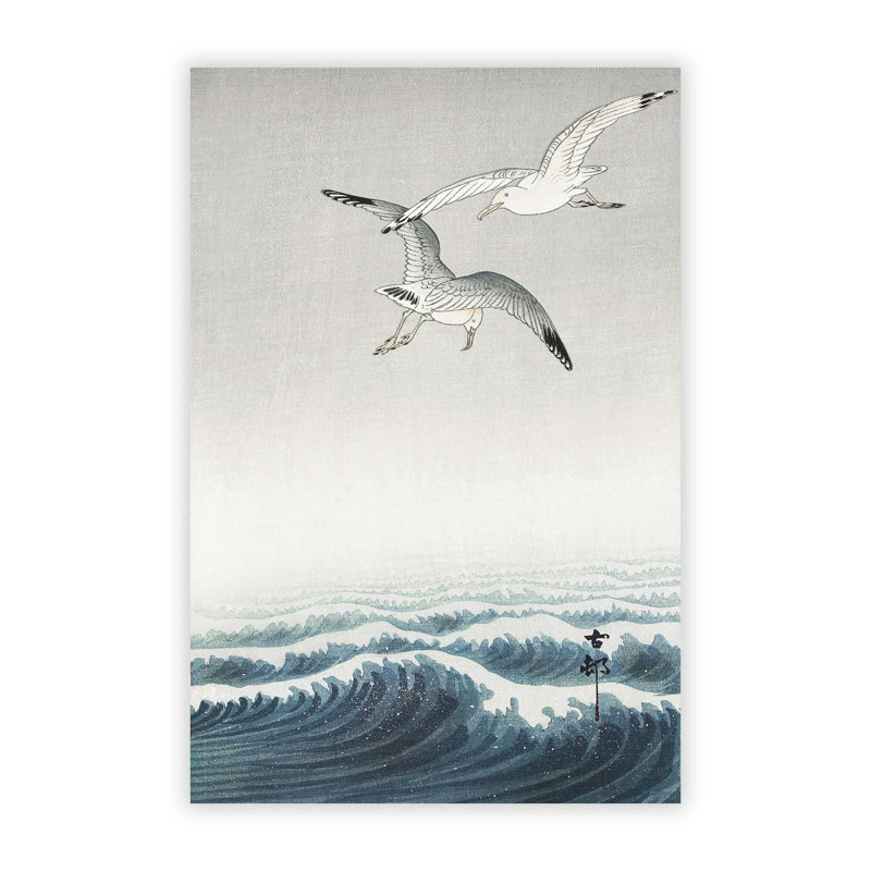 Three Seagulls by Ohara Koson - No Frame Painting, 59.4 cm H x 42 cm W