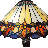 Fine Art Lighting Stained Glass Table Lamp, Handcrafted Tiffany Style Shade