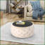 Repose-pieds avec plateau en verre trempé, velours capitonné | Beige | Velours-57768646