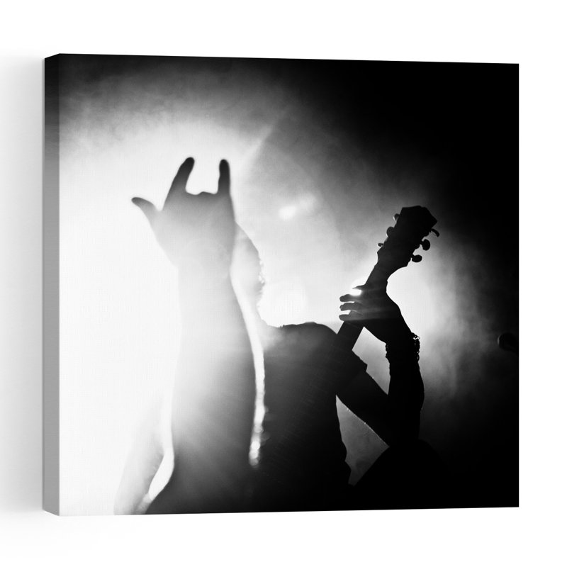Rock On Concert Hand Dramatic Abstract Contemporary Architecture Landscape Wall Art Print 1 Piece Wrapped Canvas Wall Art