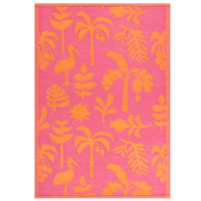 Rectangle 120 cm x 180 cm Floral Kilim Indoor / Outdoor