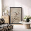 Œuvre botanique rétro, photo de chambre à coucher, impression sur toile encadrée-997704084-997704088