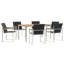 6 - Person Solid Wood Patio Dining Set Rectangular Table-2073017693