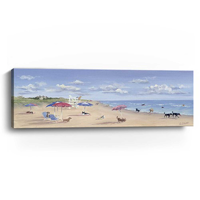 Dogs Rule The Beach Unframed Wall Art, 10" H x 30" W x 1,25" D