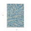 Tapis extérieur lavable floral bleu sarcelle et ivoire 10 pi x 14 pi