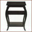 Table basse noire en bois massif avec pieds en cabriole - 2 tablettes pour le rangement dans le salon Élégance intemporelle-121049594