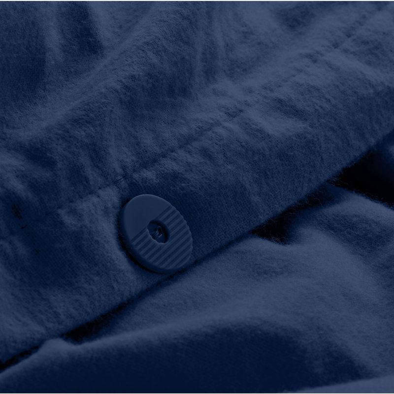 100% Cotton Flannel Duvet Cover Set, Twin XL Duvet Cover + 1 Standard Sham, Dark Blue
