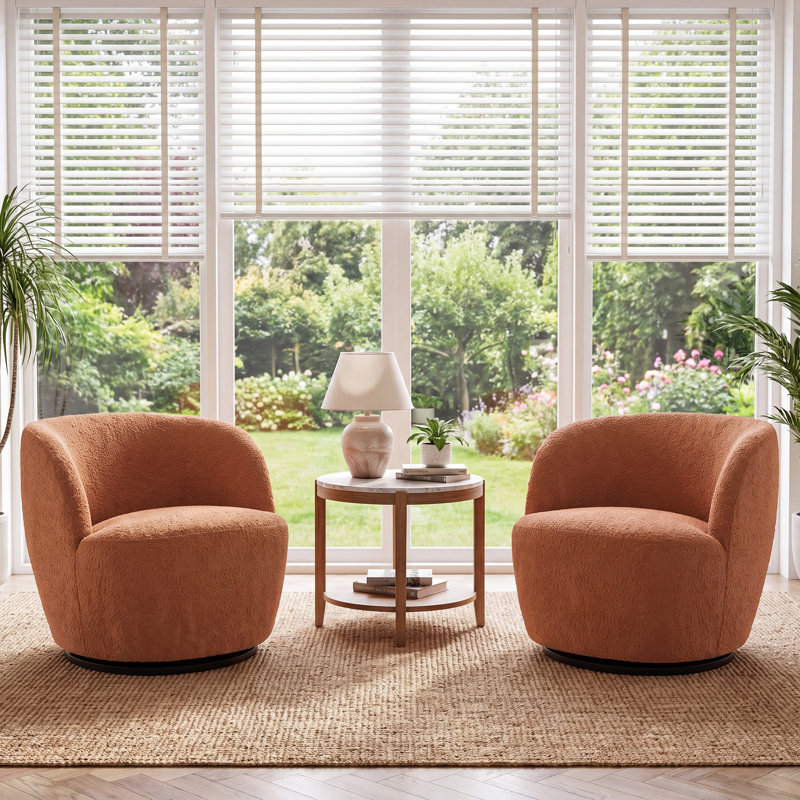 Fauteuil demi-tonneau Hadriel, Caramel