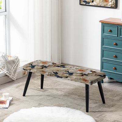 Banc rembourré floral noir Truong