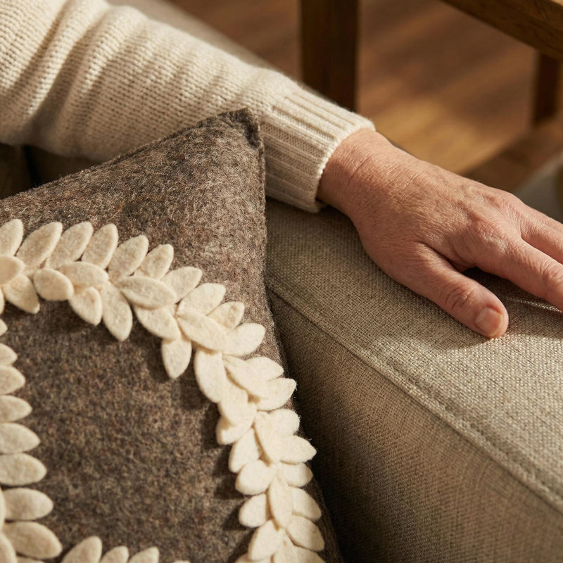 Novalee Hand Felted Wool Throw Pillow Cover, Pillow Cover Only - No Insert