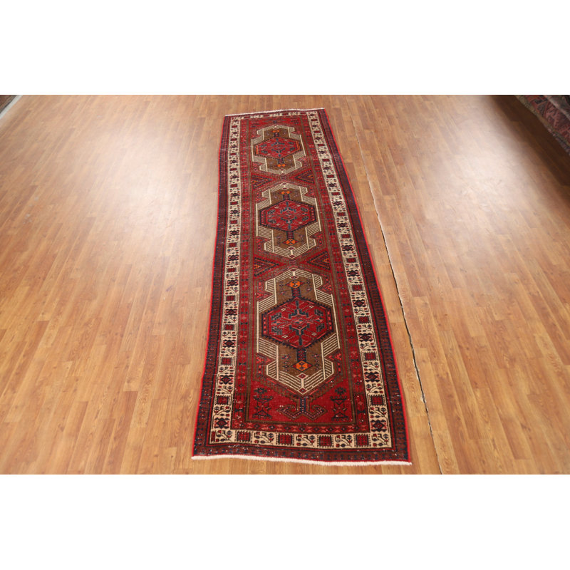 Tribal Wool Geometric   Runner Rug 3x11