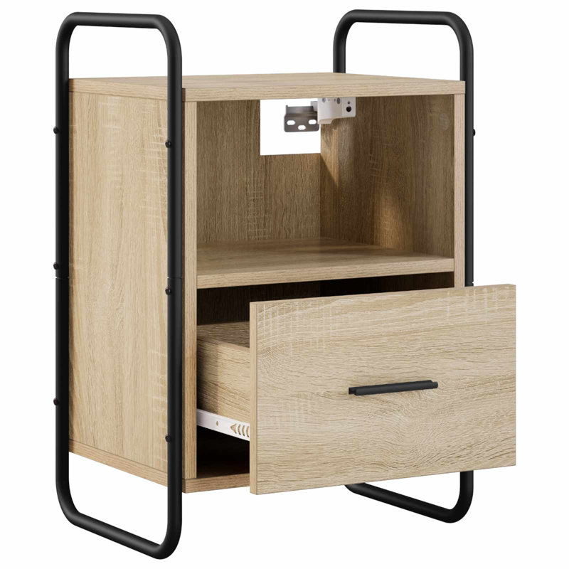 40 cm W Galvanised Steel Bedside Table