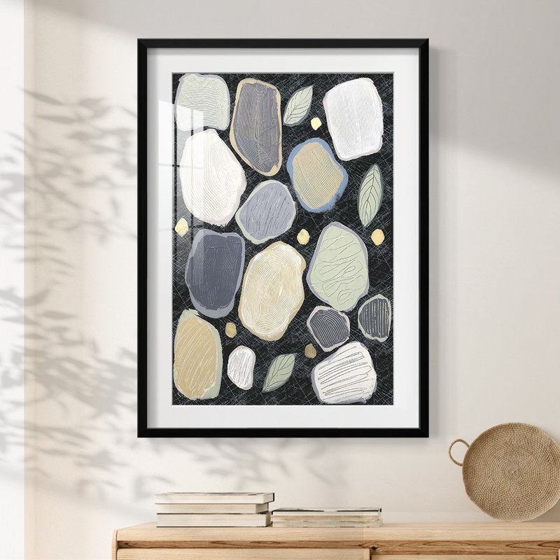 Stony Riverbed I -Framed Print, 25.5" H x 17.5" W, Black
