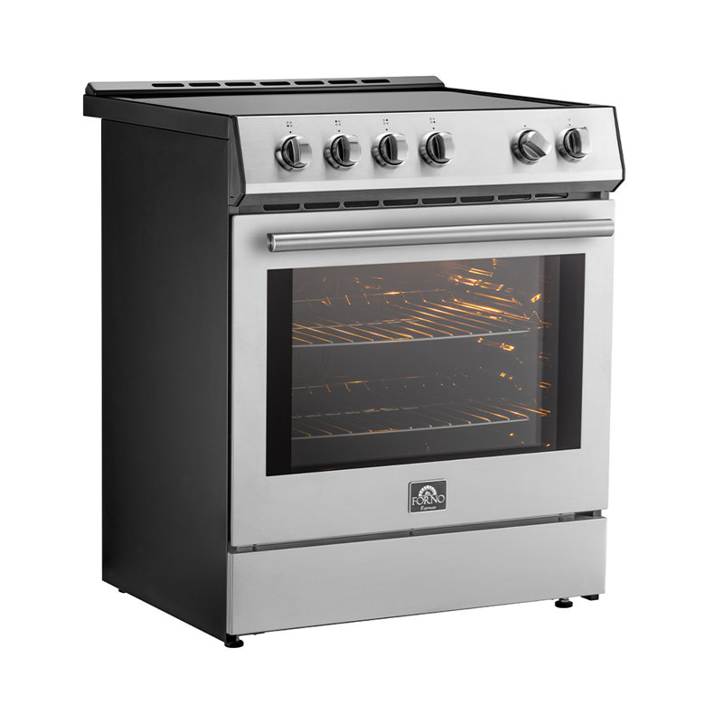 Forno Leonardo Espresso 30" Slide-In Electric Induction in Stainless-Steel, 5.0 cu. Ft.