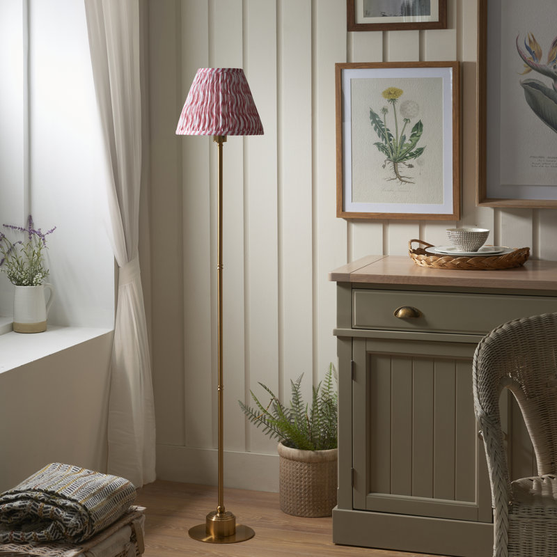140cm Brushed LED Traditional Floor Lamp, Pink