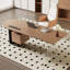 Bureau brun / noir + demi-cercle en bois massif + acier + acrylique avec 2 tiroirs-792688246-792688235