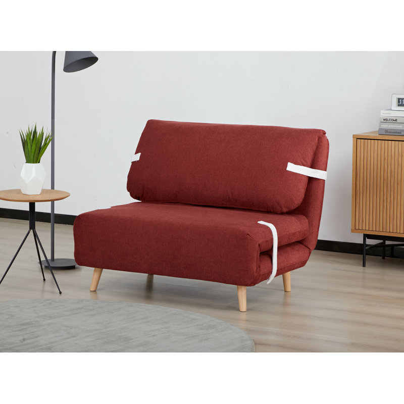 Fauteuil convertible de 40 po de largeur avec structure en bois de pin - réglable à 3 positions, Rouge