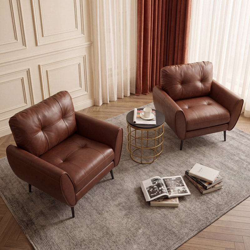 Corvo Faux Leather Armchair, Brown