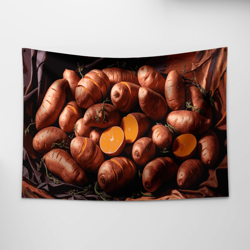 Tapisserie murale légumes et patates douces, 88 po x 104 po