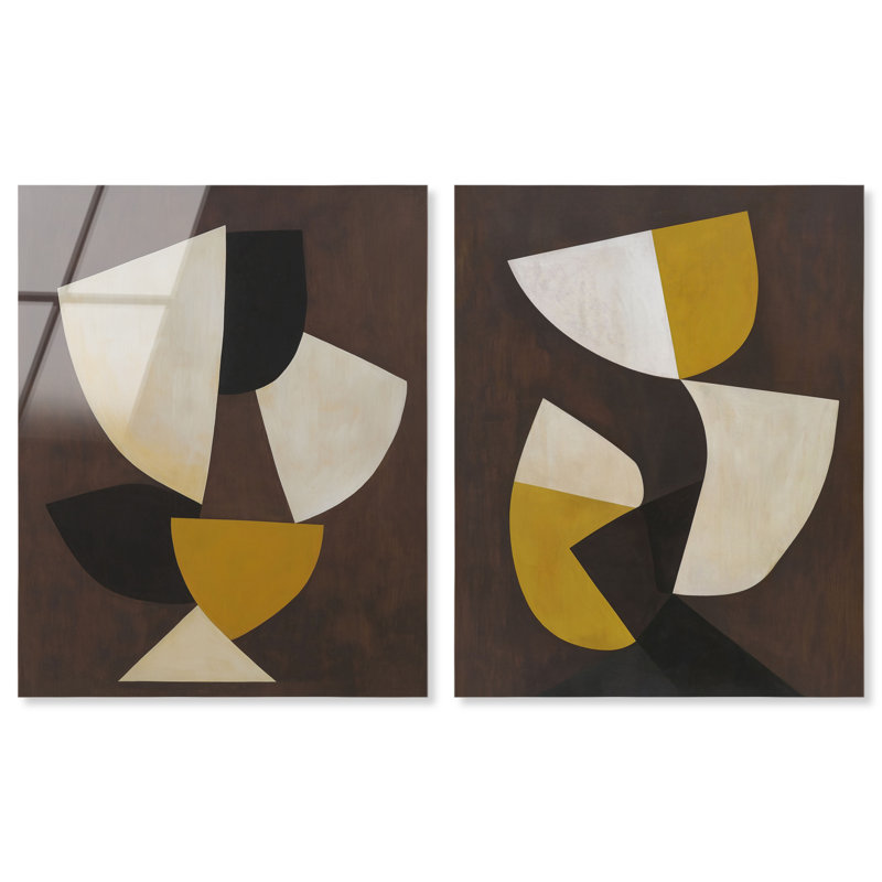 «Nod to Modernism Duo», ensemble de décorations murales modernes par Art Remedy, 30 x 36, H 36 po x l 30 po