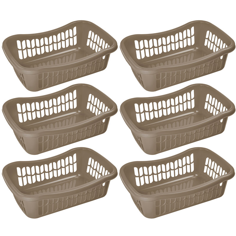 Ensemble de paniers en plastique large, Brun