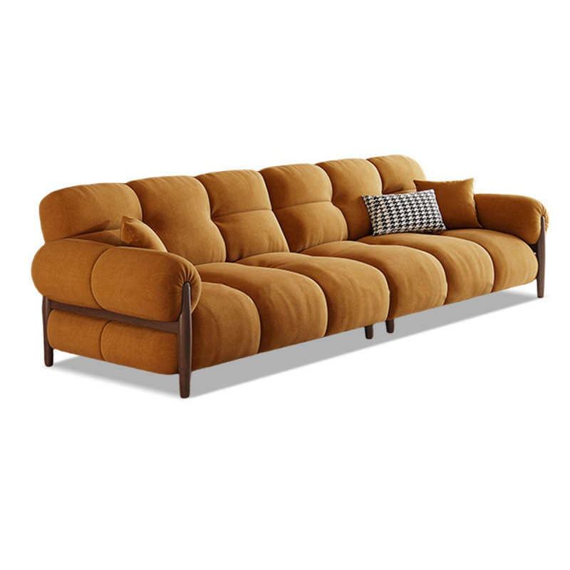Coussin modulaire orange en polyester, 32.28" H x 110.24" W x 37.4" D, Orange