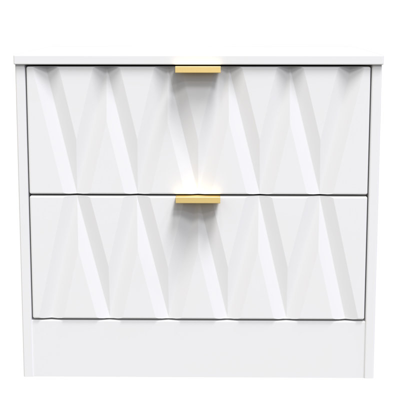 Besmir 58cm W Manufactured Wood Bedside Table, White Matt