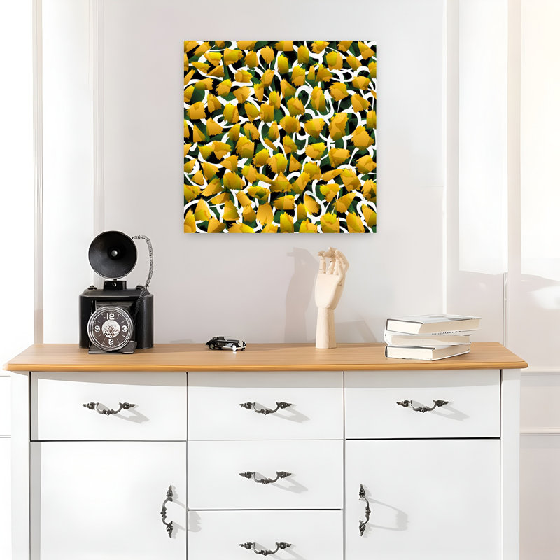 Art contemporain abstrait tulipe, H 18 po x l 18 po