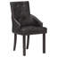 Fauteuil capitonné en cuir noir