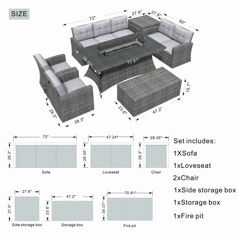 Aerolyn 6 - Person Patio Conversation Set with Cushions