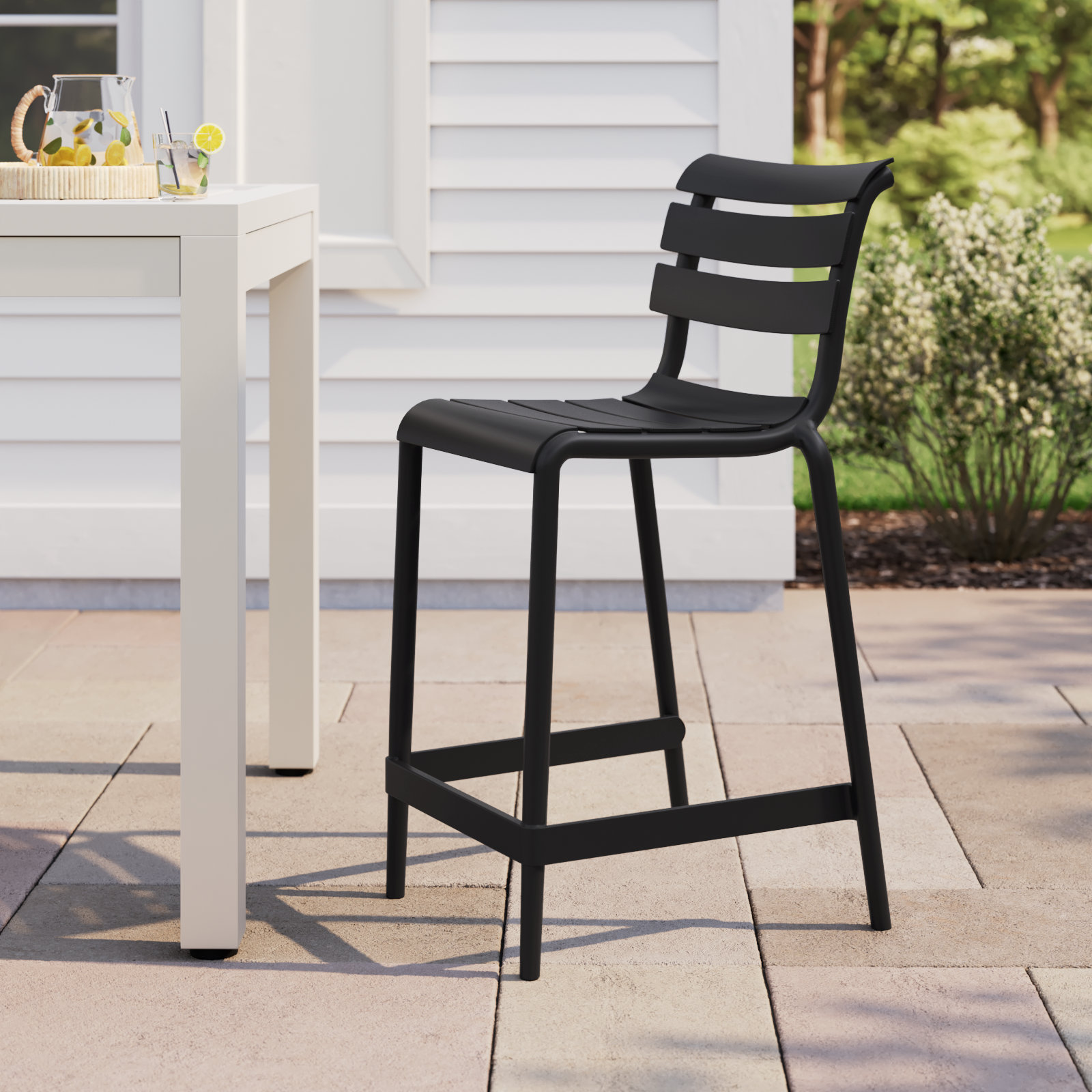 Helen Counter Height Stool, Black, 25.60"