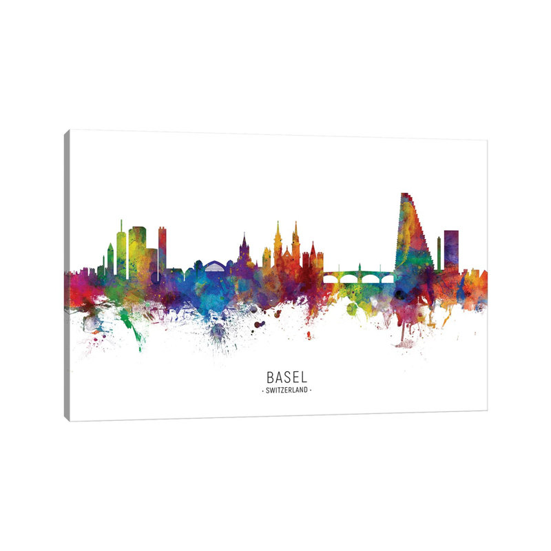 Basel Switzerland Skyline by Michael Tompsett - Wrapped Canvas Gallery-Wrapped Canvas Giclée, 66.04 cm H x 45.72 cm W
