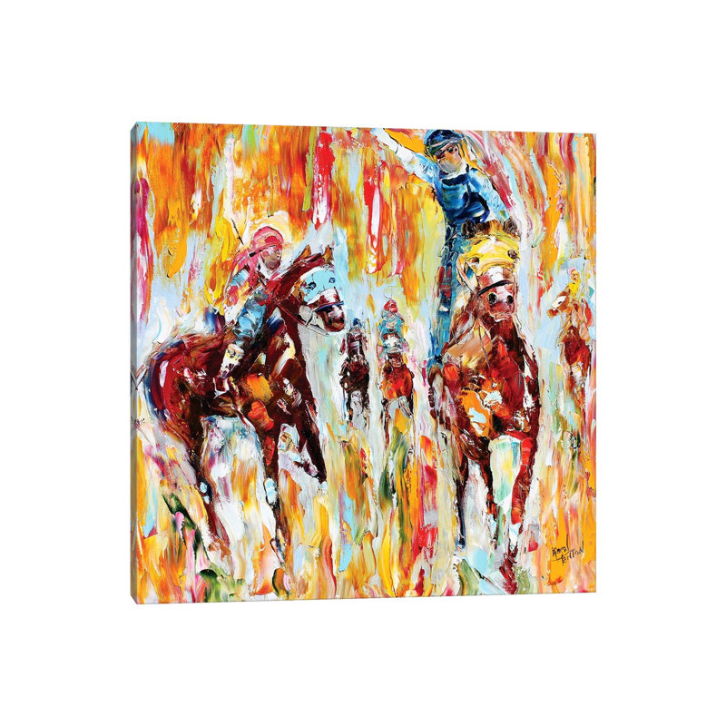 Kentucky Derby Thundering Hooves 1 Piece Wrapped Canvas Painting, 30.48 cm H x 30.48 cm W