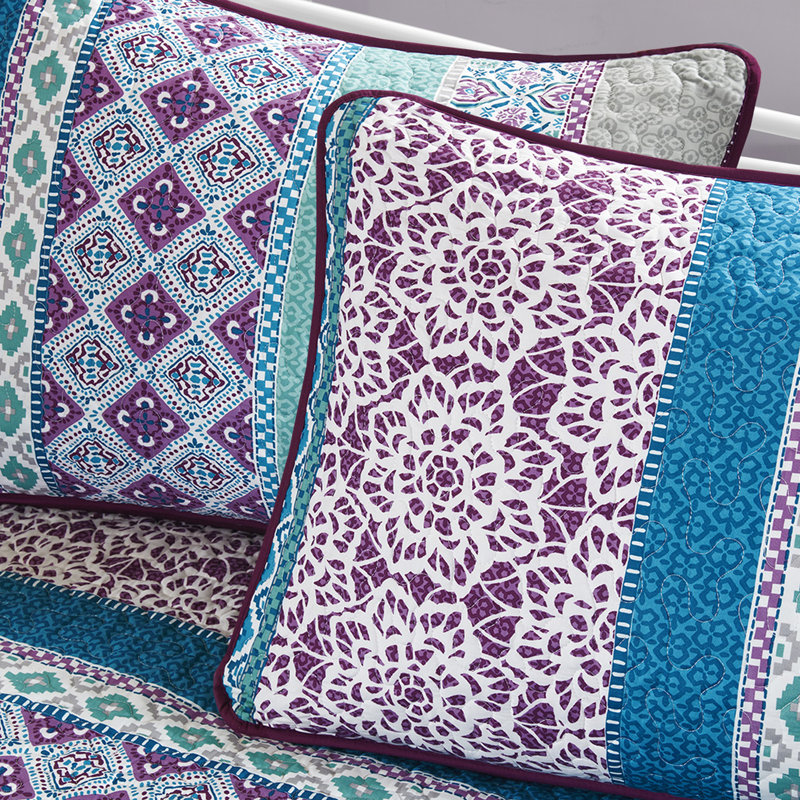 Lit de jour simple 6 pièces au design, tissu en microfibre, housse réversible, taies décoratives, coussin décoratif et taille Merry, microfibre douce, pièces dont 3 réversibles, prélavé exquis