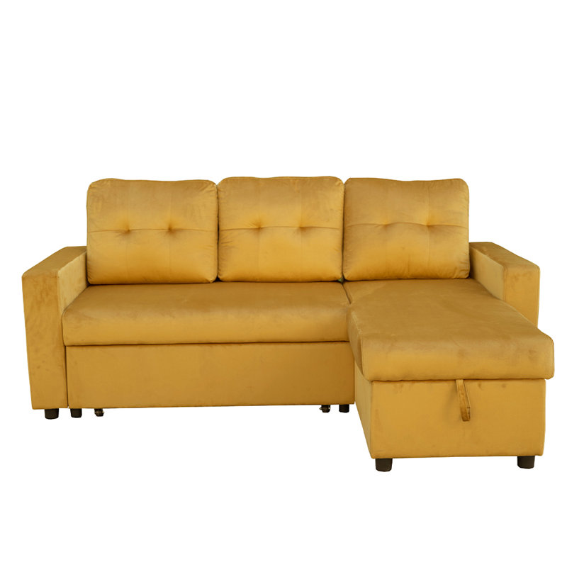 Simba 3 Seater Sofa Bed, Mustard