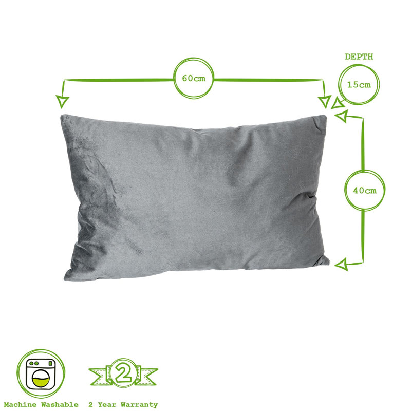 Colour Rectangular Lumbar Cushion with Filling, Cream