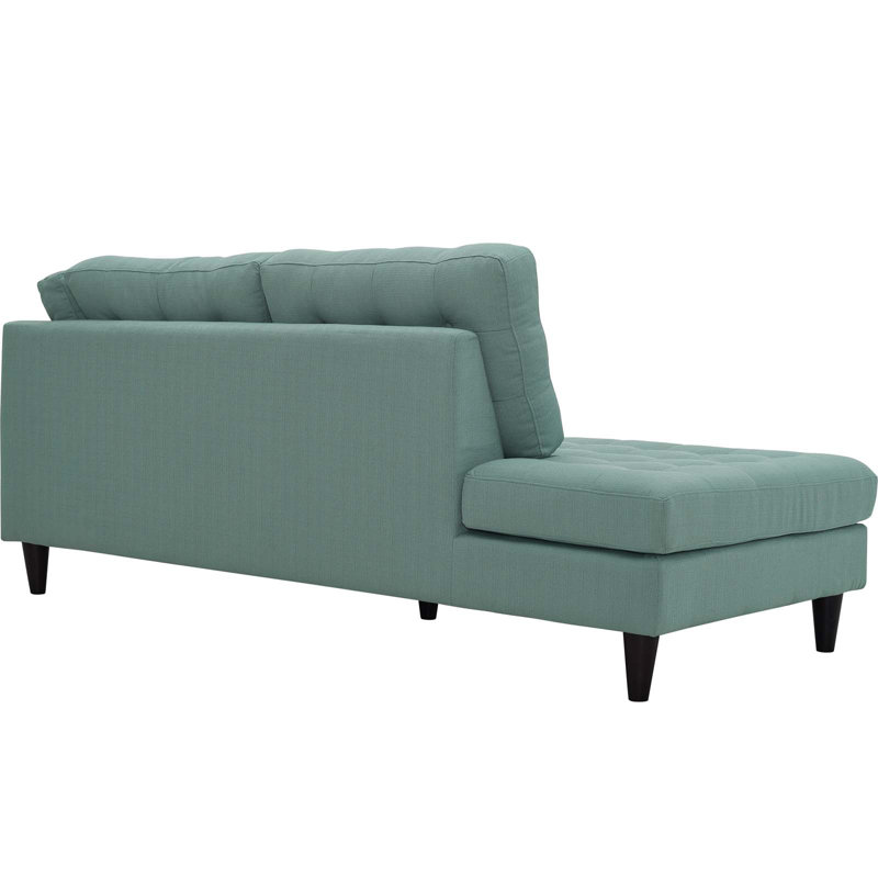 Modway Empress 2 Piece Upholstered Fabric Sectional, Granite, Left Hand Facing
