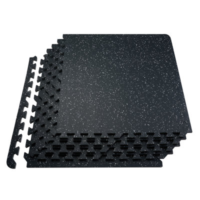 25 tapis de salle de sport de 0,56 po d'épaisseur, 25 po x 25 po de mousse EVA et des tapis de sol à emboîtement en caoutchouc